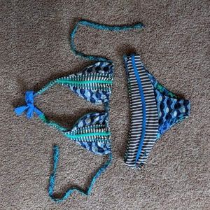 Blue multi bikini